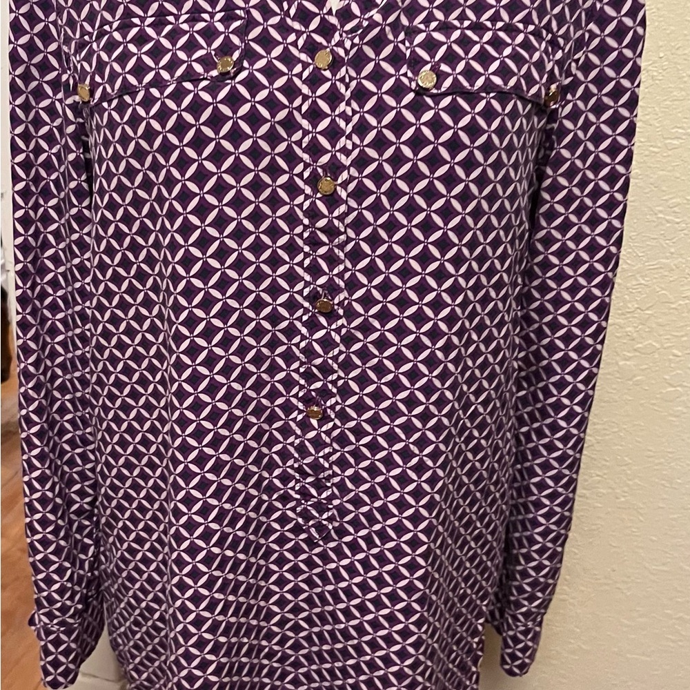 Juicy Couture Purple and White Geometric Dress